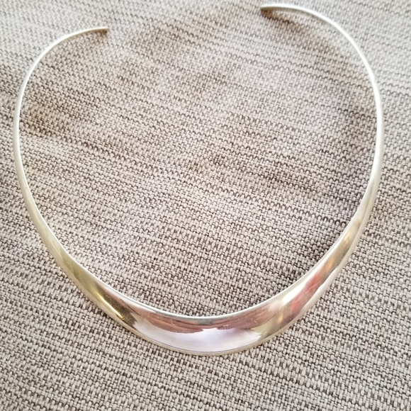 Vintage Jewelry - Vintage 925 Sterling Silver Slip On Torque Choker